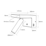 Hilton Shelf Light with Wireless Charger + USB