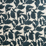 Flores Pacific Blue Linen Fabric