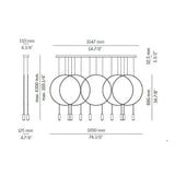 Revolta 5x Double Pendant Light