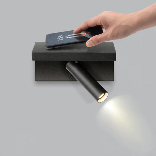 Hilton Shelf Light with Wireless Charger + USB
