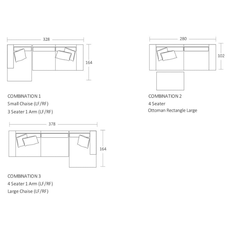 Aston Modular Sofa 2.5 Seater 1 Arm