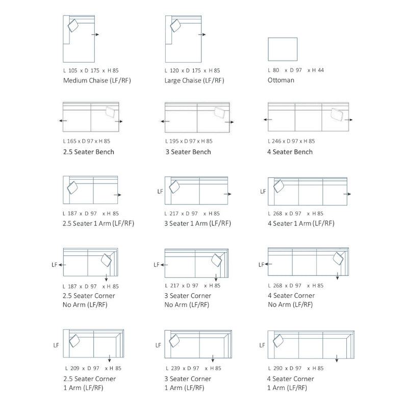 Capeshank Modular Sofa - 4 Seater Corner 1 Arm