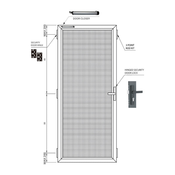Invisi-Gard® Hinged Security Door