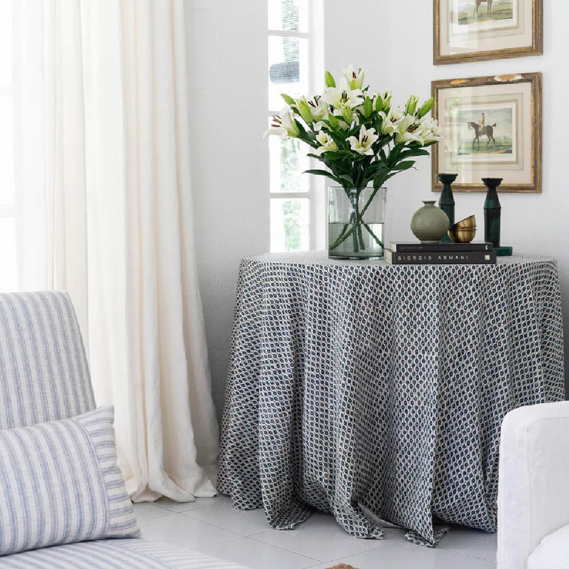 Siam Pacific Blue Linen Fabric