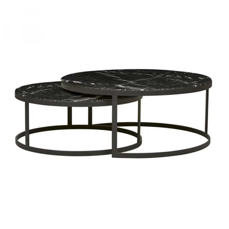 Elle Flat Metal Nest of 2 Coffee Tables