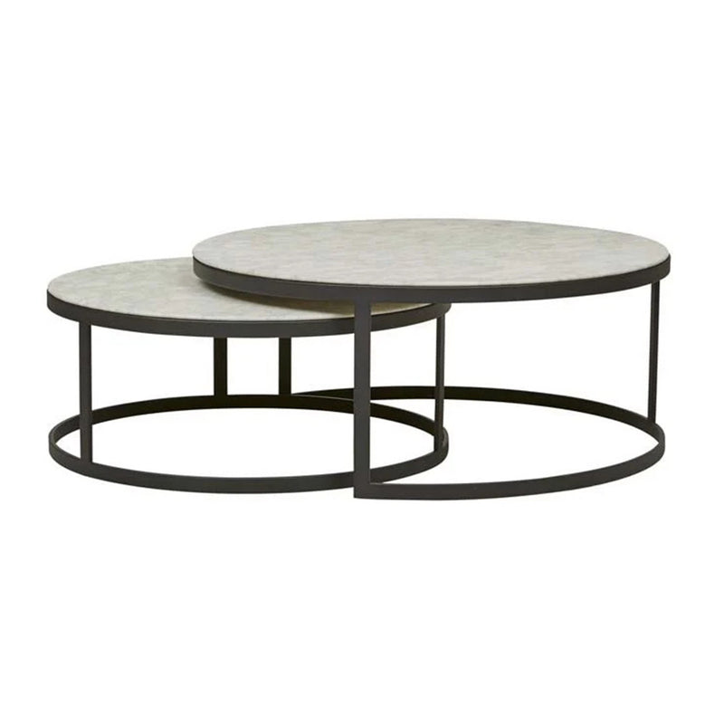 Elle Flat Metal Nest of 2 Coffee Tables