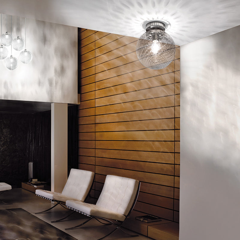 spherical blown glass light bolle