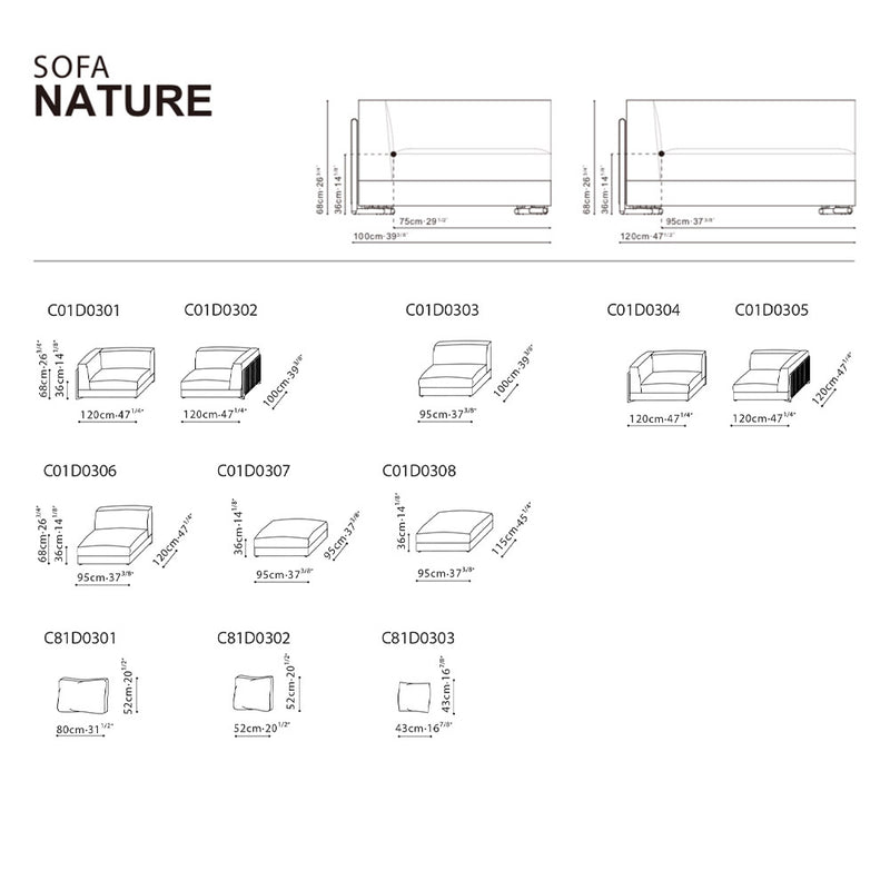 Nature Sofa - Armless Sofa (C01D0306)