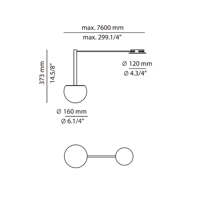Circ Ceiling Light on Rod