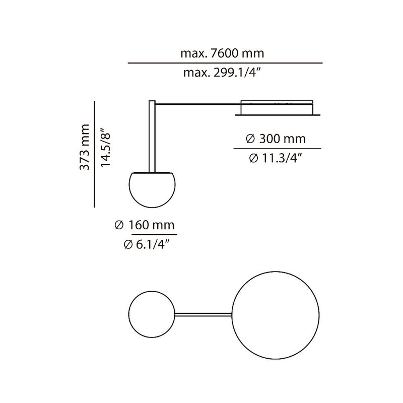 Circ Ceiling Light on Rod