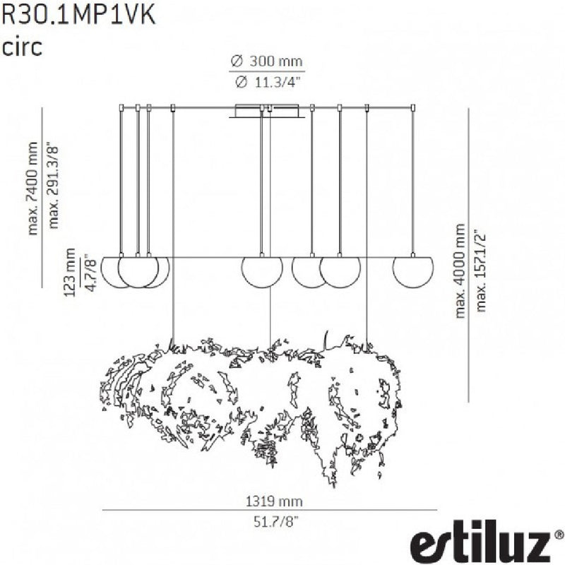 Circ T-3815 T-3816 Composition Chandeliers