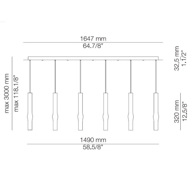 Flow Linear Multi Pendant Light