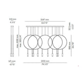 Revolta 5x Double Pendant Light