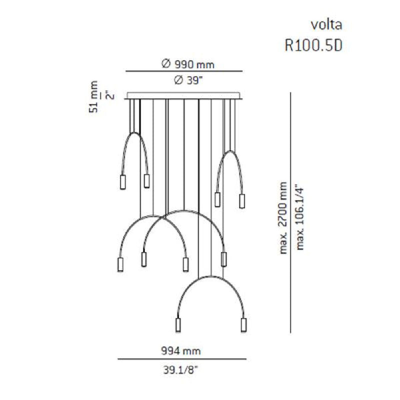 Volta T-3535 Multi Pendant Light