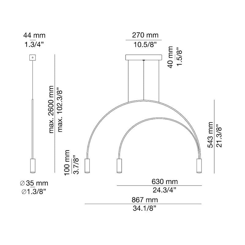 Volta 2-3lt Pendant Light